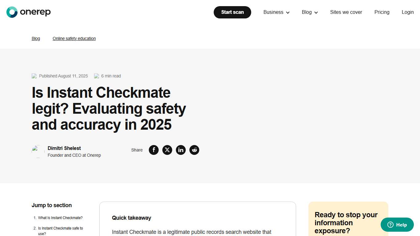 Is Instant Checkmate Legit? Evaluating Safety And Accuracy In 2025
